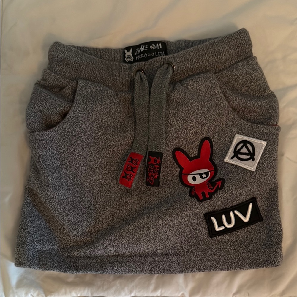 Gray Kids Sweatpants with Patches